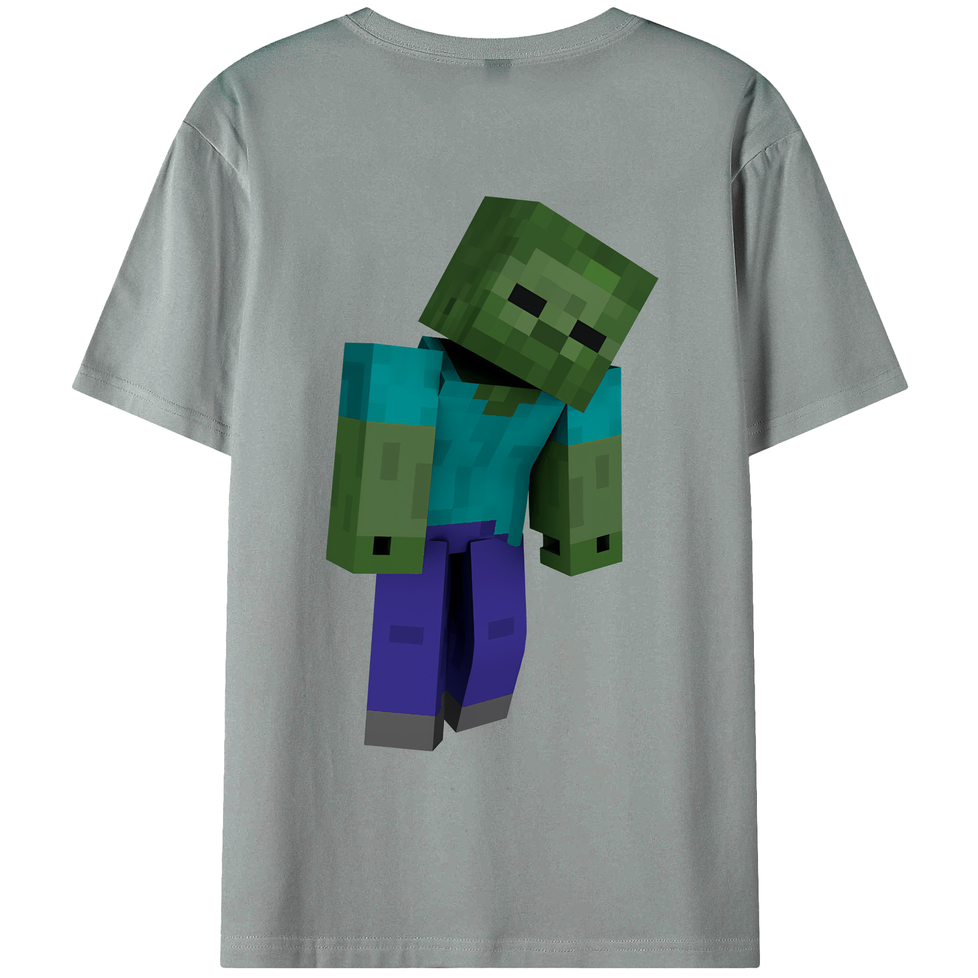（画像用） マインクラフト ブロックの世界 Minecraft MC Block world 綿100％ メンズ半袖Tシャツ（バックプリント） 通気性